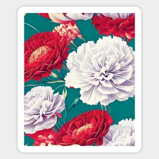 Red White Carnation Fantasy Magnet